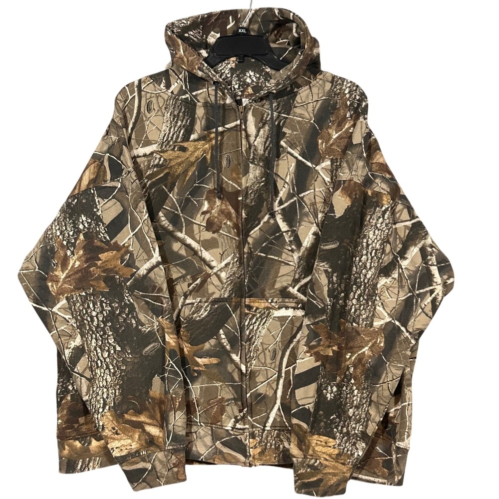RedHead Mens Realtree Hardwoods Camo Full Zip Hoodie Sweatshirt 3XL Camouflage
